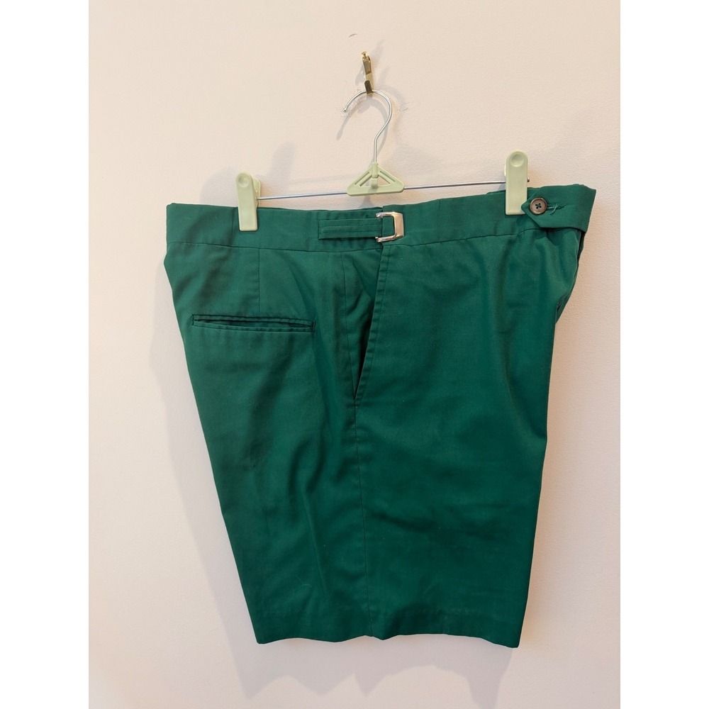 Size 34 vintage Higgins green golf flat front pants classic side buckle waist